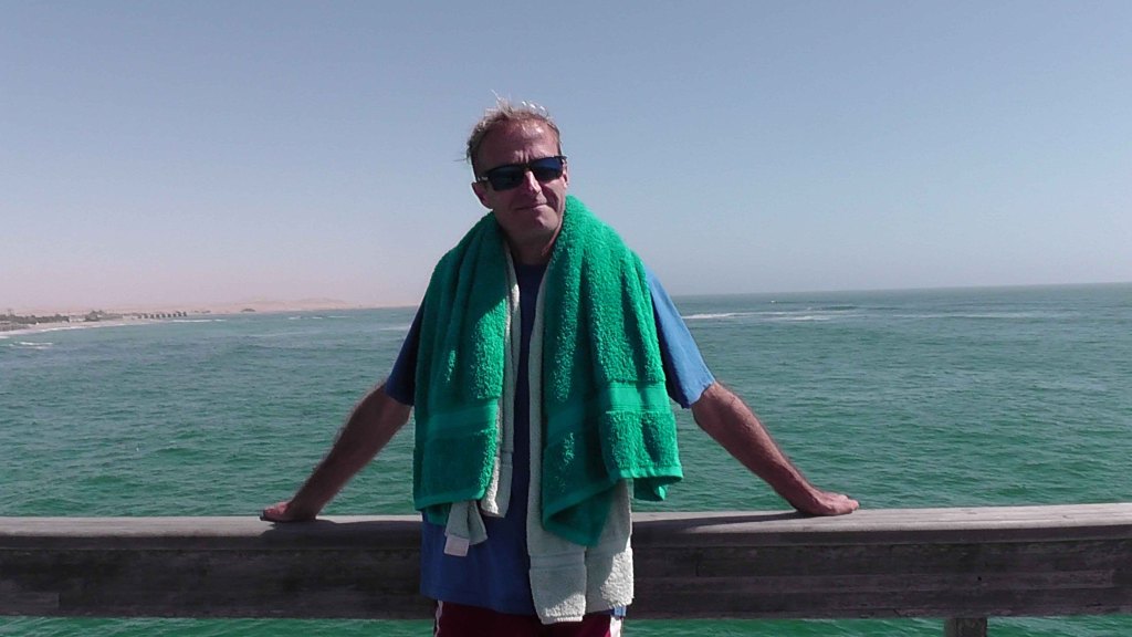 Jonathan on the pier in Swakopmund